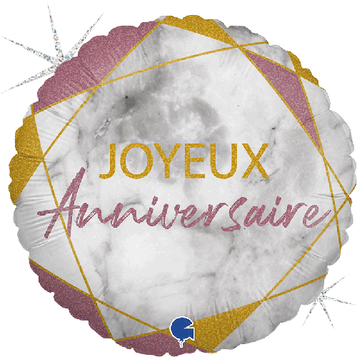 MARBLE MATTE JOYEUX ANNIV ROSE GOLD 18'' PACK (FR)