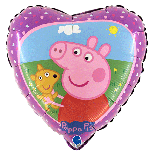 Alu Coeur 18" Peppa Pig And Teddy Pack - Licence