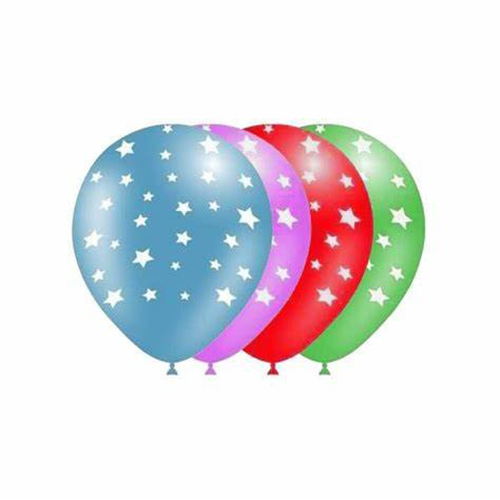 8 Ballons Hg112 Imprimé Tat Etoiles Assortie 12" - Balloonia