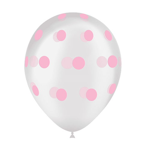 8 Ballons Hg112 Transparent  Imprimé Tat Dots 12" - Balloonia