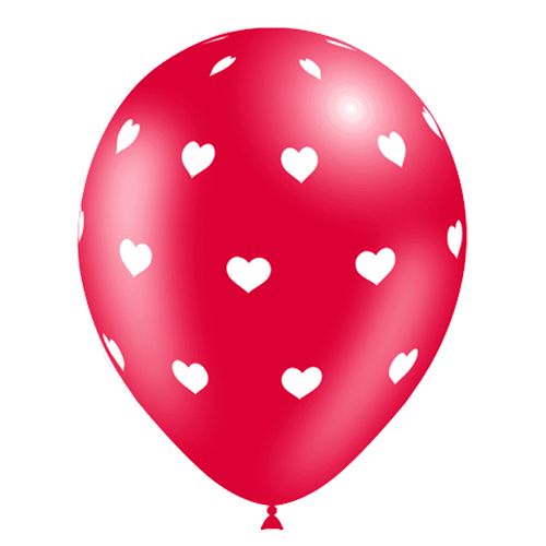 8 Ballons Hg112 Rouge Imprimé Tat Coeur 12" - Balloonia