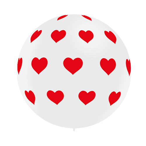 1 ballon blanc 3' imprimé TAT COEUR (FR)