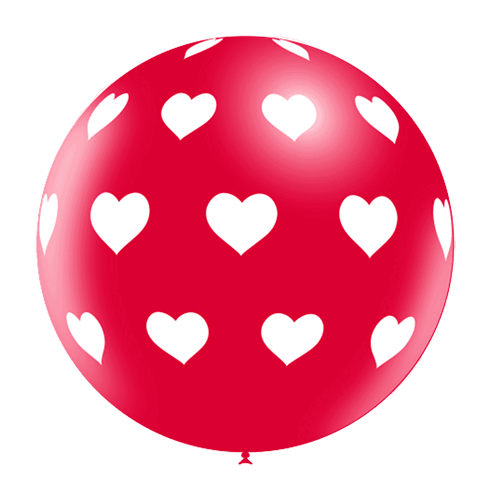 1 ballon rouge 3' imprimé TAT COEUR (FR)