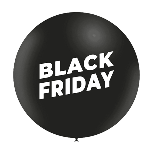 1 Latex 3' Noir Imprimé Black Friday - Balloonia