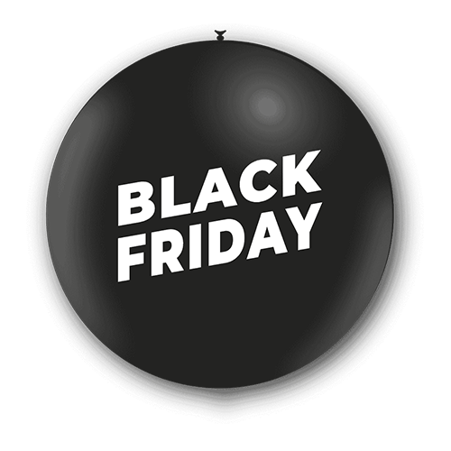 1 ballons 3' noir imprimé black friday SENS AIR - 4 faces (FR)