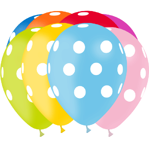 8 Ballons 12" Hg112 Pois Assortis – Balloonia