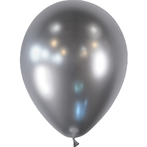 10 BALLONS LATEX 12'' (30cm) ARGENT BRILLANT (FR)