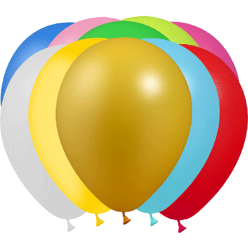 100 BALLONS LATEX 12' ( 28cm ) METAL ASSORTIS (FR)