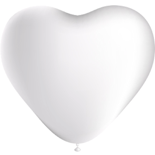 100 BALLONS COEUR LATEX 10' ( 25cm ) STANDARD BLANC (FR)