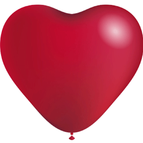 100 BALLONS COEUR LATEX 10' ( 25cm ) STANDARD ROUGE (FR)