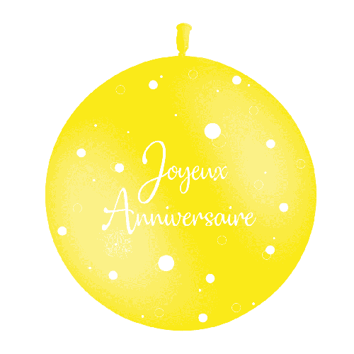 1 Bal Hg3’ 90Cm Anniversaire Pois P22 Imp Jaune Air