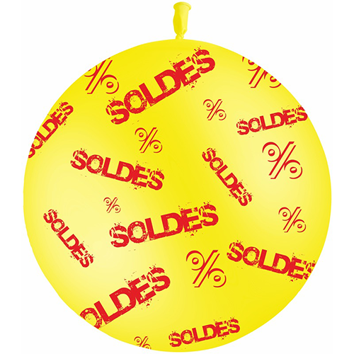 1 Bal Latex Soldes Jaune Impression Rouge Air