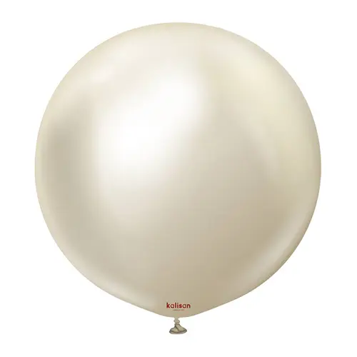 12" Mirror Balloons White Gold 50ct - Kalisan