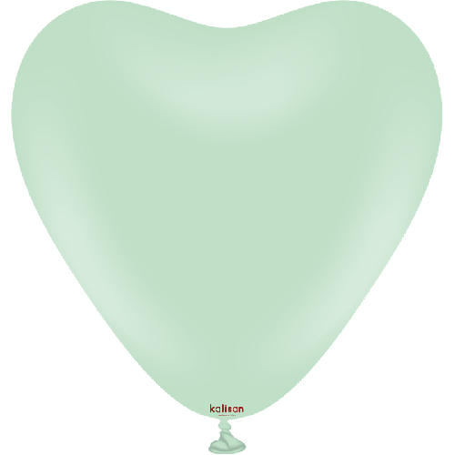 12" Heart Macaron Green 25ct - Kalisan