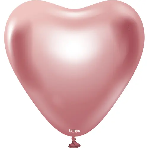 12"  Heart Mirror Pink Latex 25ct - Kalisan