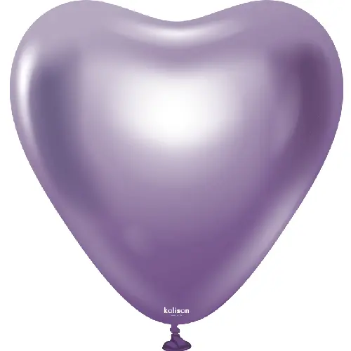 12"  Heart Mirror Violet Latex 25ct - Kalisan