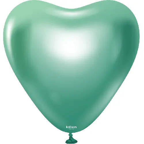 12"  Heart Mirror Green Latex 25ct - Kalisan