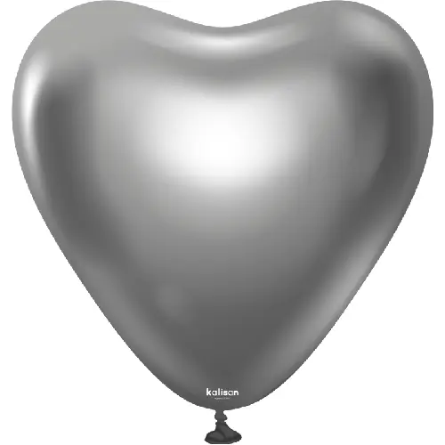 12"  Heart Mirror Space Gray Latex 25ct - Kalisan