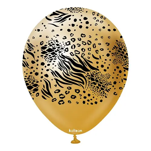 25 BALLONS 12'' Mirror GOLD imprimé SAFARI MUTANT (FR)