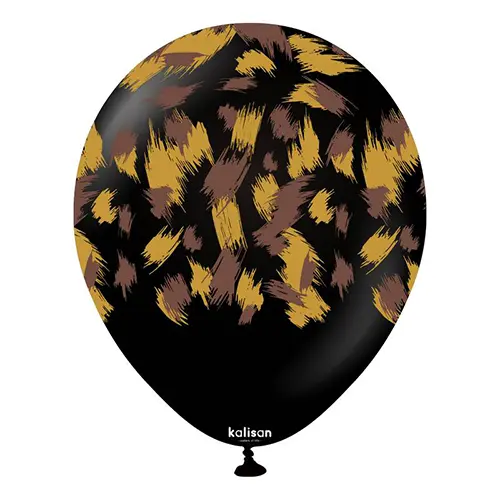 12"  BLACK imprimé SAFARI SAVANNA 25ct - Kalisan