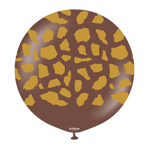 1 BALLON 24" CHOCOLATE BROWN imprimé GIRAFES