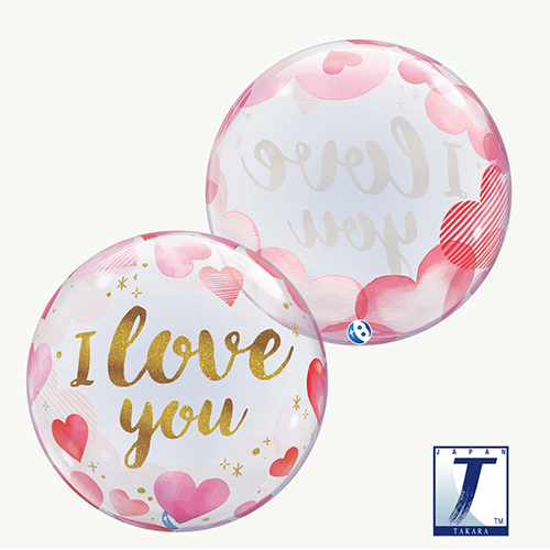 BUBBLE I LOVE YOU PAPER HEARTS 22'' (FR)