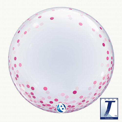 BUBBLE DECO PINK CONFETTI DOTS 24"