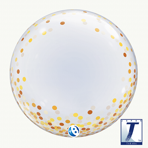 BUBBLE DECO GOLD CONFETTI DOTS 24"