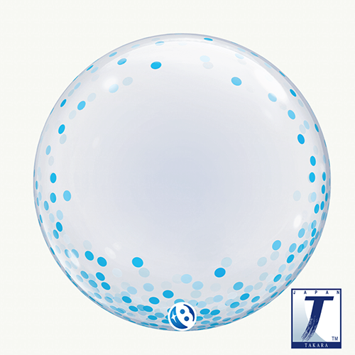 BUBBLE DECO BLUE CONFETTI DOTS 24"