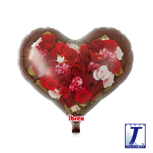 14" Alu Jelly Heart Marron Princess Bouquet - Takarakosan