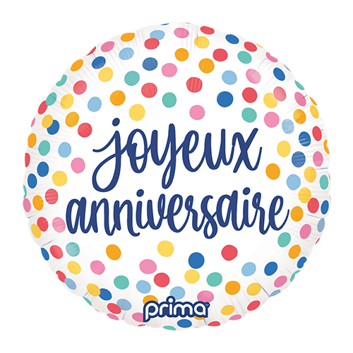 18" rond Joyeux Anniversaire Confetti - Prima