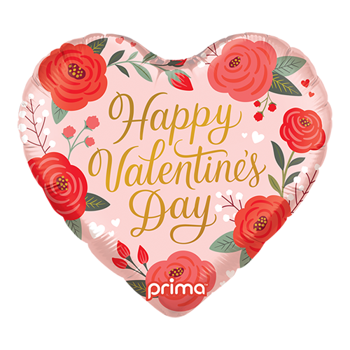 [PF-0072-18-FR] 18" Heart Happy Valentine's Day Trendy Roses - Prima