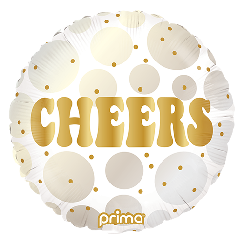 [PF-0023-18-FR] 18" Rond Cheers Gold and Neutral Dots - Prima