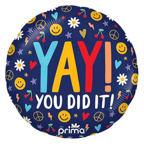 [PF-0156-18-FR] 18" Rond Yay You Did It Groovy Icons - Prima