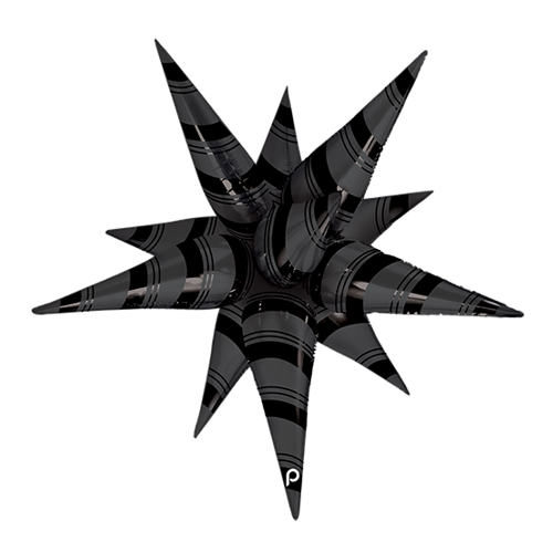 [PD-0027-40-FR] 40" Black Matte & Shiny Stripes Starburst (FR)