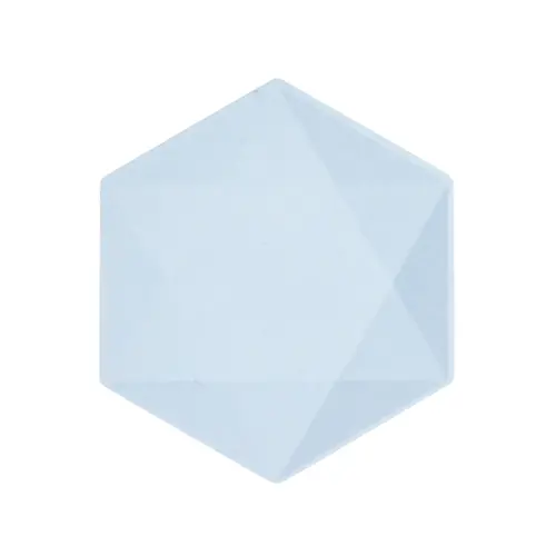 [9918242-FR] 6 Assiettes Hexagonales Décor Bleu 20cm (FR)