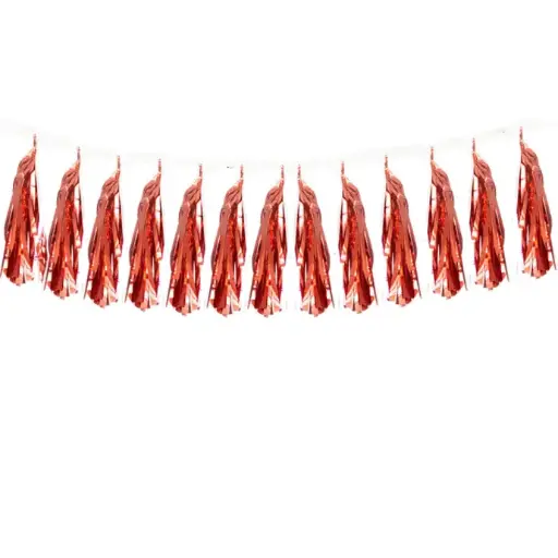 [B502-RG-FR] Banner Pompoms Rose Gold - Borosino