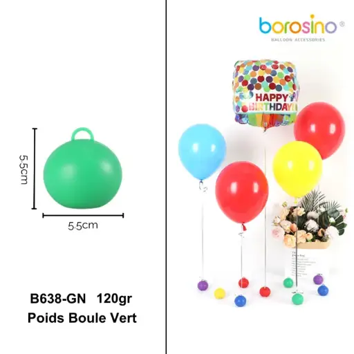 [B638-GN-FR] Poids boule Vert 120gr - Borosino