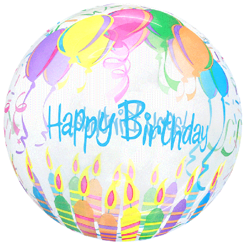 [BBQ010-11-FR] Printed Bubble 20" Birthday - Eanjia