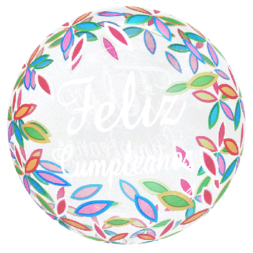 [BBQ010-27-FR] Printed Bubble 20" Feliz Leaves - Eanjia