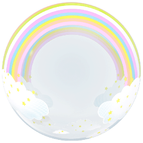 [BBQ010-42-FR] Printed Rainbow and Clouds Bubble 20" - Eanjia