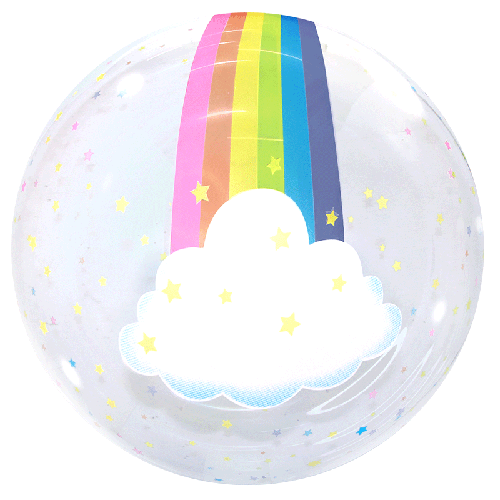 [BBQ010-43-FR] Printed Rainbow and Stars Bubble 20" - Eanjia