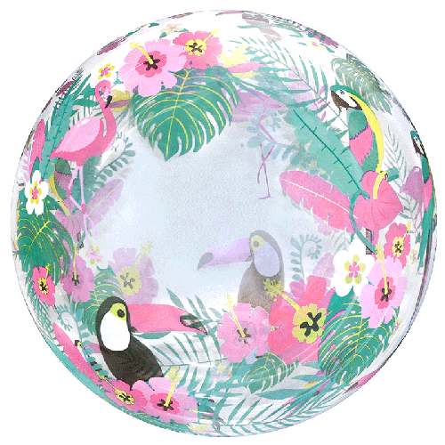 [BBQ010-58-FR] Printed Flamingos Bubble 20' (FR)