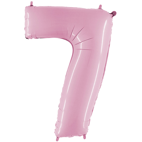 [G077PP-P-FR] Chiffre '7' Pastel Rose 40" - Grabo