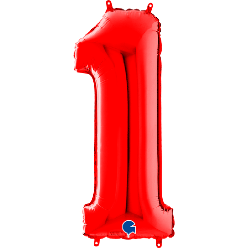 [G081R-P-FR] Chiffre '1' Rouge 40" - Grabo