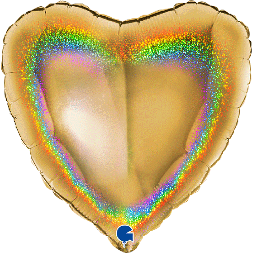 [G18072GHG5-FR] COEUR GLITTER HOLOGRAPHIQUE GOLD5 18' VRAC (FR)