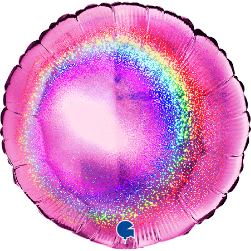 [G18161GHF-FR] ROND GLITTER HOLOGRAPHIQUE FUCHSIA 18' VRAC (FR)