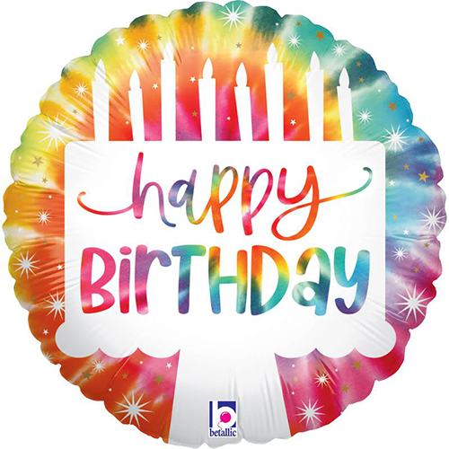 [G22120-FR] TIE DYE CAKE BIRTHDAY 9'' Vrac (FR)