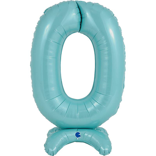 [G25060PB-P-FR] The Standups - Chiffre 0 Pastel Blue 25" - Grabo