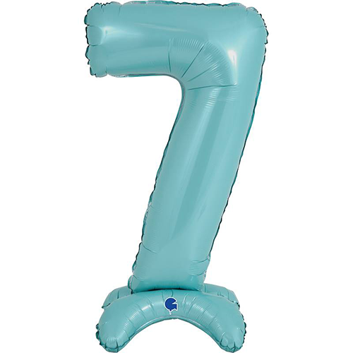 [G25067PB-P-FR] The Standups - Chiffre 7 Pastel Blue 25" - Grabo